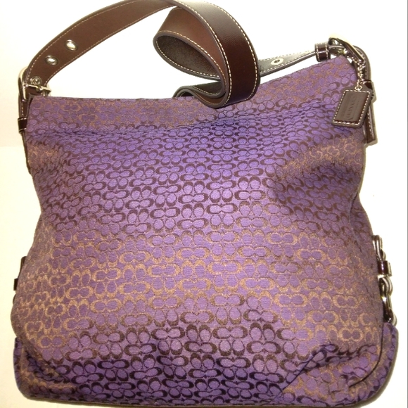 MUST SEE☆Brand New☆COACH 4CM Signature Purple Convertible Duffle Crossbody☆HTF … - Picture 3 of 16